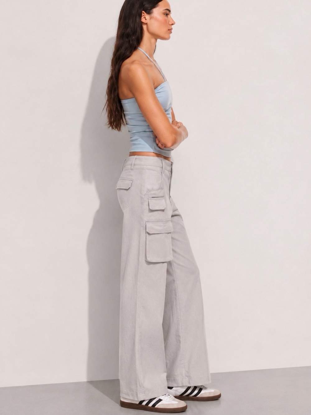Aritzia WILFRED Free Picture Grey Cargo Wide Leg Utility Pants Size 2 - Picture 5 of 11
